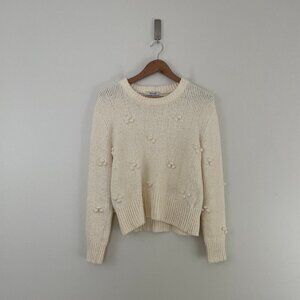 Madewell Dotted Bobble Pullover Sweater in Antique Cream Size XS